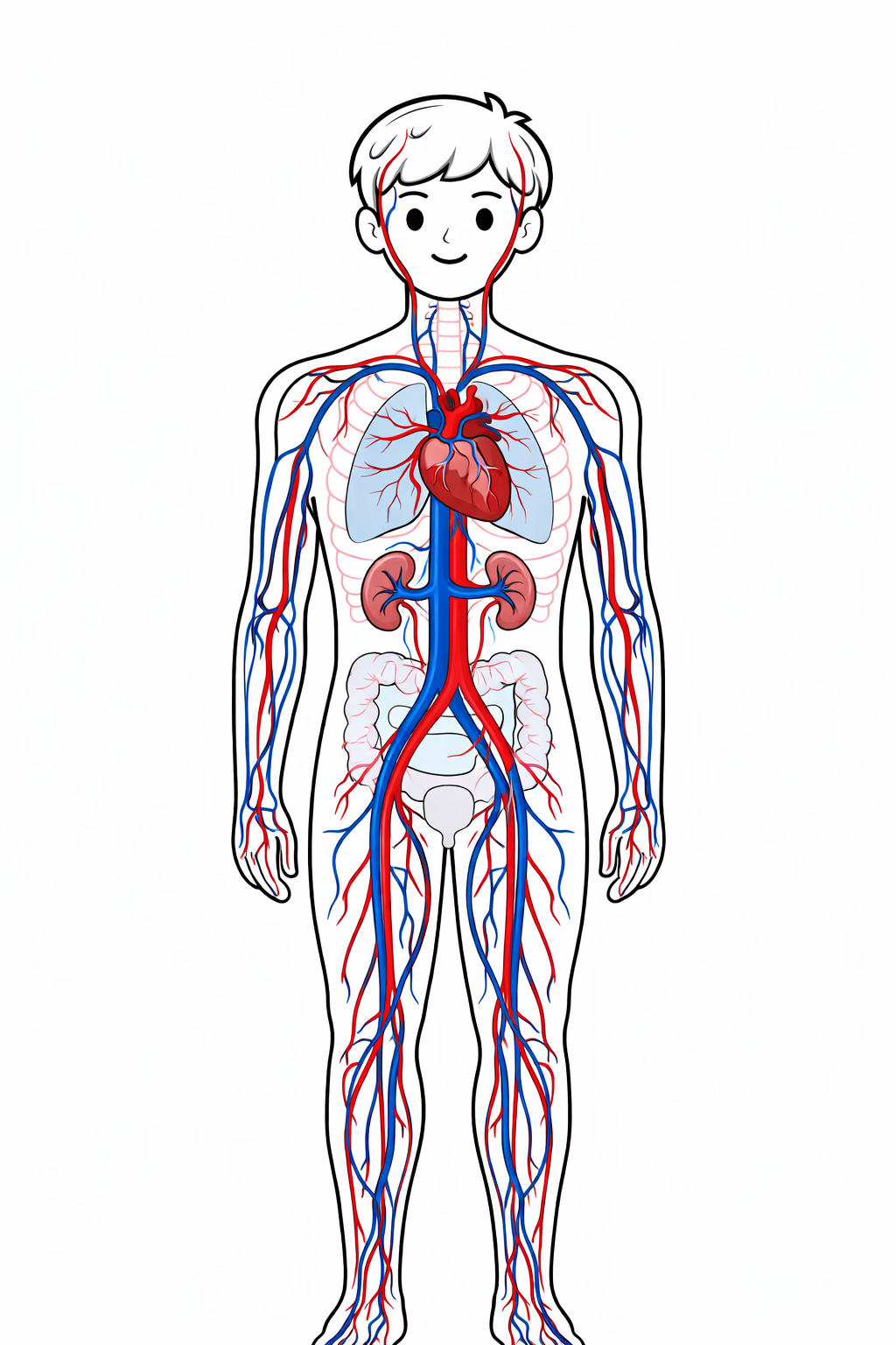 Artery and Vein Diagram showing the difference between arteries and veins
